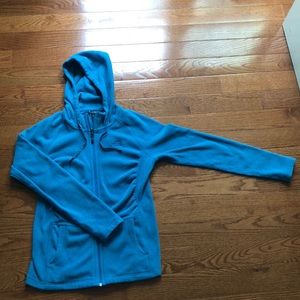 The North Face blue fleece with hood